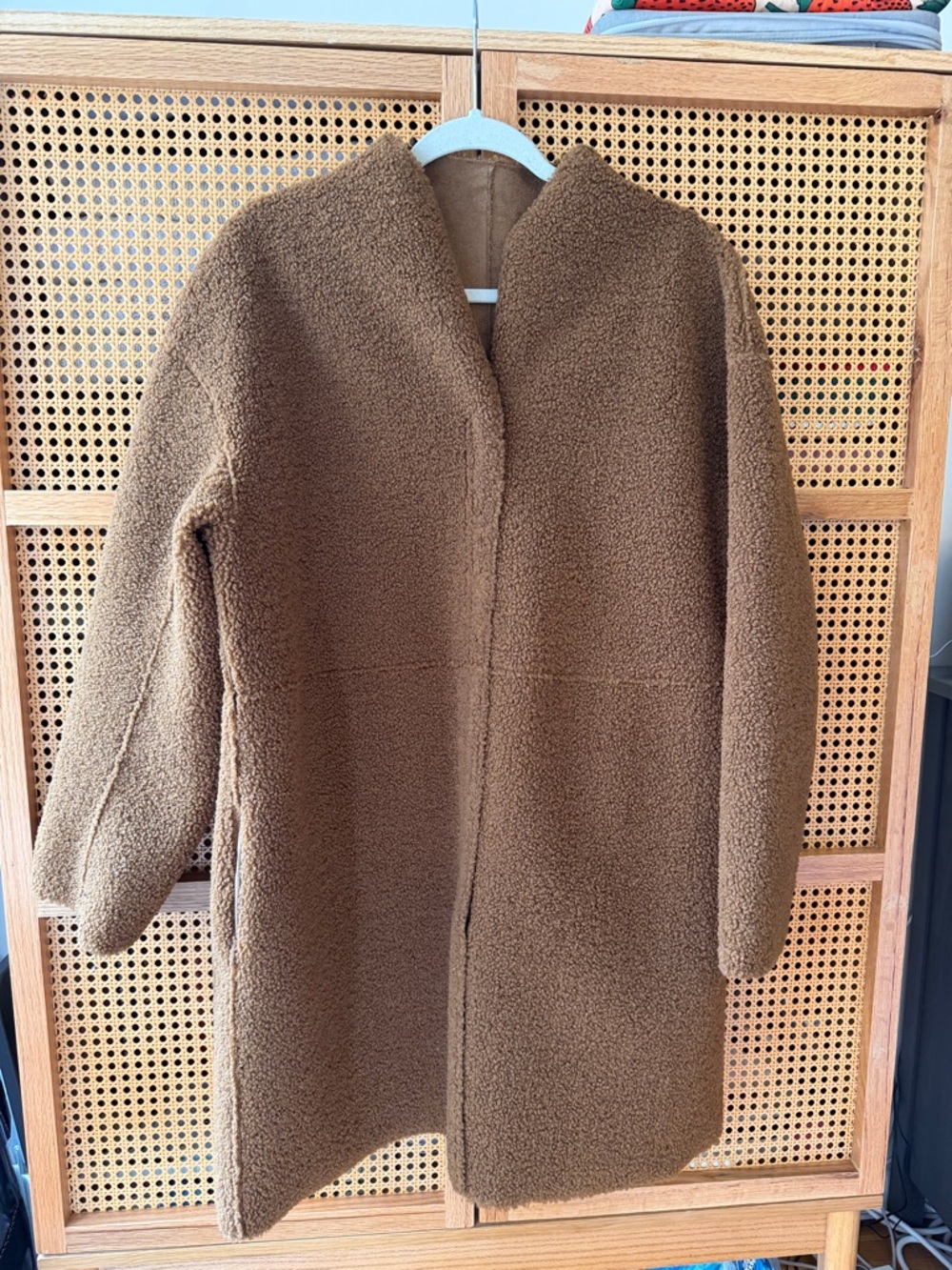 Reversible Faux Shearling/Teddy Brown Coat - Picture 3 of 5